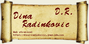 Dina Radinković vizit kartica